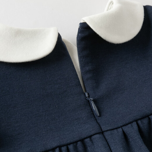 David Bella (Dave/Bella) Strickkleid für Kinder 2025 Mädchen Herbst Kleidung neuer gefälschter zweiteiliger Rock für Mädchen Baby Kleidung Little Prinzessin Rock Marine Blau [Spot] 100 cm (Empfohlene Höhe 90-100 cm)