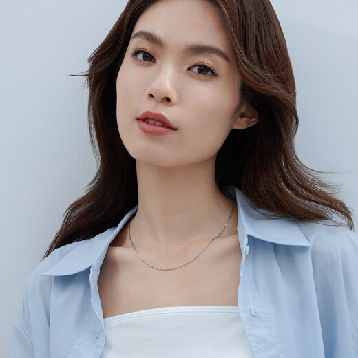 Lukfook Jewelry Platinum 950 Platinum Necklace Plain Chain Including Extended Chain Gift Price L04TBPN0024A 3.11g (including labor cost 286 yuan)