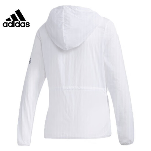 阿迪达斯 （adidas）女装 新款运动时尚经典休闲连帽透气夹克薄款梭织外套皮肤衣 FT2862-薄款 S 160/84A 建议90-105斤