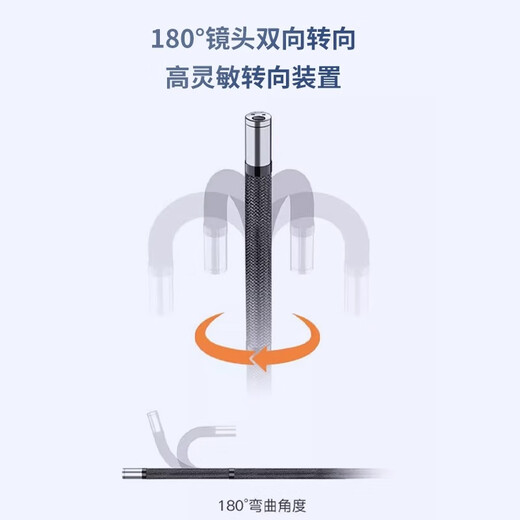 Qiaojiang 300 High Temperature Resistant Endoscope Industrial Turning Endoscope Furnace Detection Waterproof Probe HD Camera 7.5mm Lens + 3 Meter Wire + High Temperature Resistant 300