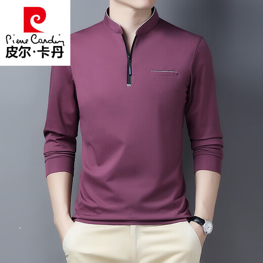 
Pierre cardin young men's long-sleeved T-shirt 2025 autumn new trendy loose top casual stand collar sweatshirt men's clothing 6625 deep blue M [90-110Jin [Jin equals 0.5 kg]]