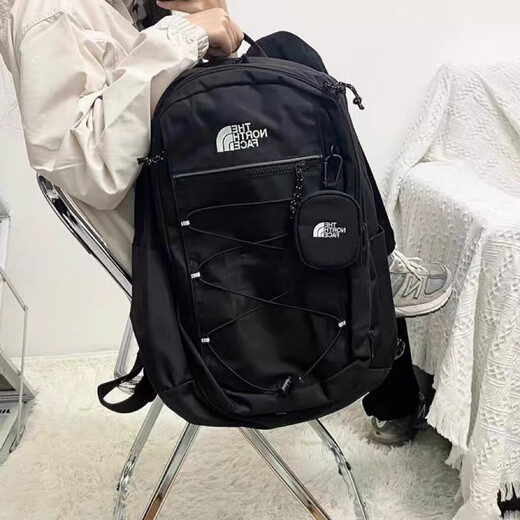 North Face Fox large-capacity casual outdoor backpack black with handbag