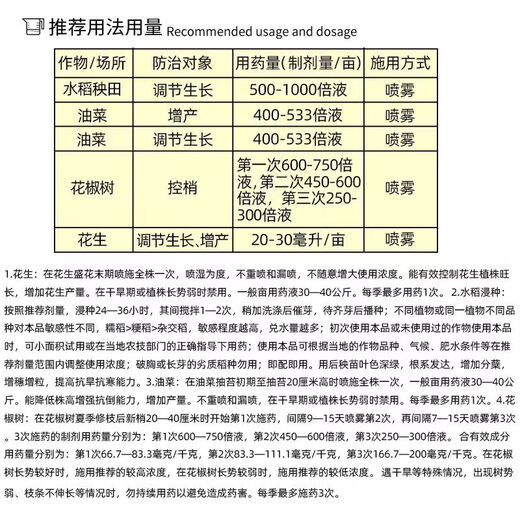 Guoguang 5% uniconazole, rapeseed, rice, peanut, pepper, growth control, chlormequat, anti-lodging pesticide, plant growth regulator 100g*1 pack