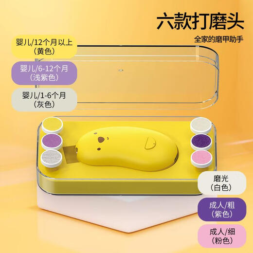 Qiaran Japanese Electric Nail Grinder Parrot Mouth Grinder Peony Xuanfeng Little Sun Claw Grinding Tooth Nail Grinder Supplies Yellow Model 8.8*4.9CM Bear Claw Grinder_