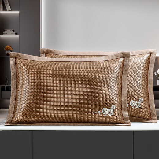Caja de almohada de seda de hielo de verano de Summer XI Caja de almohada de almohada de almohada de almohada de verano de dos lados de doble cara Casa de almohada de ratán individual para adultos un par Vínculos de hielo 679-7 Funda de almohada de bosque morado (un par) x '48cm*74cm