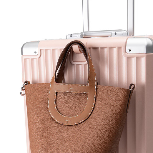 Walker Shop Luggage Aluminum Frame Trolley Case Women's New Men's Suitcase Universal Wheel Boarding Durable Leather Case Black 26 Inches