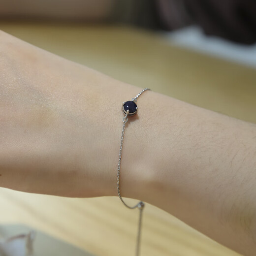 GEM STONE KING 1.1 carat sapphire bracelet for women 925 silver classic single colored gemstone bracelet for girlfriend’s birthday Christmas gift blue sapphire bracelet