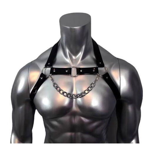 Men's shoulder strap baby bag Qingqu underwear alternative iron bed sexy uniform accessories gay pajamas one size macho body shaping thong black 140Jin Jin is equal to 0.5 kg, within