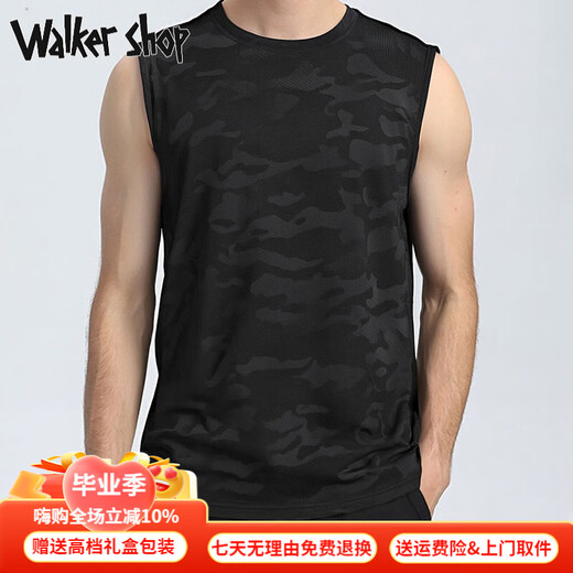 Walker Shop жилет мужчина ледяной шелк летний камуфляжный принт быстро сухший в повседневную рукавов футболка мужчина мужски Cool Loase Sport