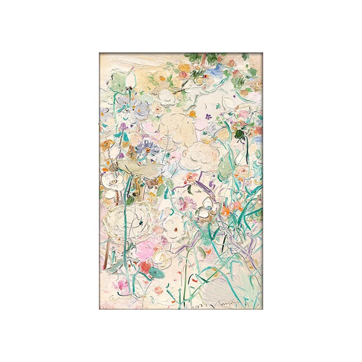 Oluoxun Yunmengze Fu Yibing prints niche abstract porch living room decoration painting cream style interesting children's bedroom hanging painting Yunmengze 60*80/CM aluminum alloy brushed-fashion silver hand-mounted 3