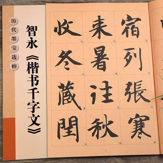 智永楷书千字文智永真书千字文放大版选字字格附注释9848开本米历代墨宝选粹书法毛笔字帖 智永楷书千字文