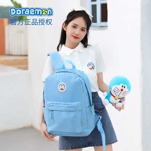 Miyo Doraemon co-branded schoolbag for female junior and senior high school students ins style fashionable versatile simple backpack female college students blue-Doraemon genuine