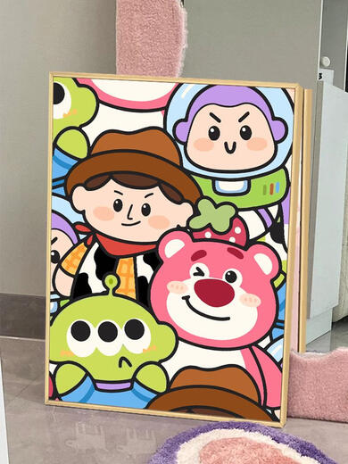 Bus de Toy Story Sweet Miaomiao Année légère Peinture d'huile numérique Diy Remplissage Couleur Drawing Drawing Cartoon Decorative Painting Painting QX14222 Pigment Pigment + toile d'huile professionnelle + pinceaux multiples +