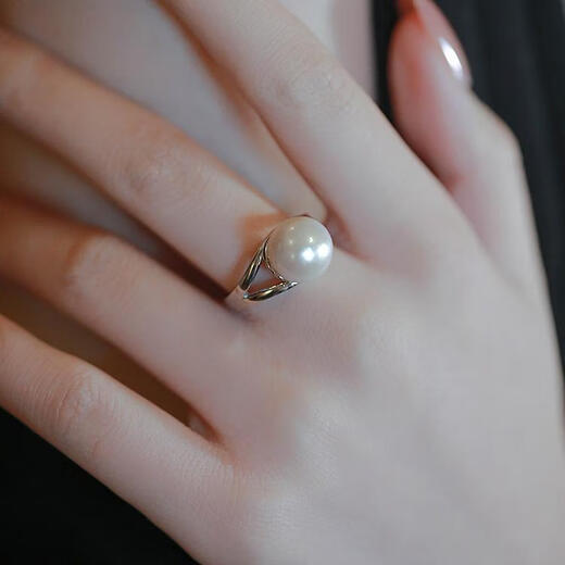 Yingtang Old Phoenix 999S925 sterling silver pearl ring for women, niche design, unique opening, adjustable ring, light luxury, pearl ring, exquisite gift box, adjustable opening