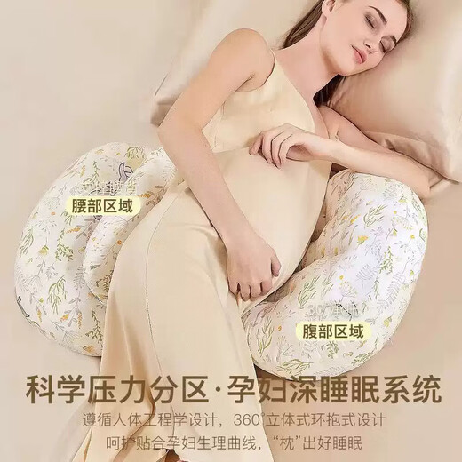 Jingqi (JOYNCLEON) Pregnant women's pillow side sleeping pillow during pregnancy abdomen support pillow breastfeeding and waist protection artifact Removable side sleeping pillow Jyp159965