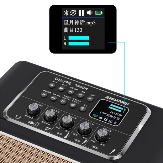 SACCVH flagship S6PRO musical instrument speaker 150-watt electric blowpipe saxophone guitar singing outdoor Bluetooth speaker S6pro classic black (150W power)