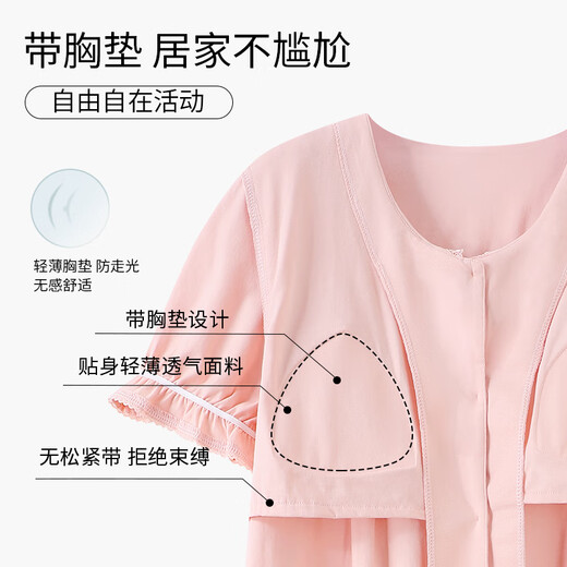 Lamiu Pyjamas Frauen 2025 Neue Sommer-Baumwolle mit Brustpolster Sommer kurzärmelige Hosen weich