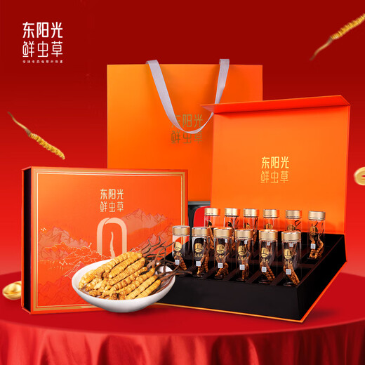 Dongyangguang Cordyceps sinensis 3-4 Wurzeln/G11g etwa 38 Wurzeln Tonic Gift Box Cordyceps Nahrungsergänzungsmittel für Älteste