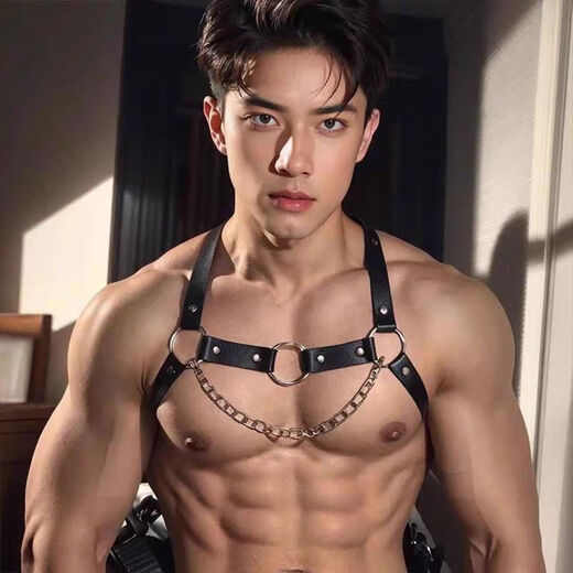 Men's shoulder strap baby bag Qingqu underwear alternative iron bed sexy uniform accessories gay pajamas one size macho body shaping thong black 140Jin Jin is equal to 0.5 kg, within