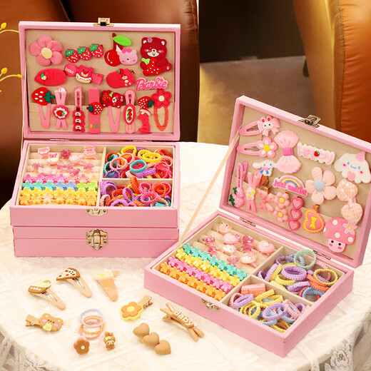 Xiaowu детские аксессуары для волос от 3 до 6 лет, набор игрушек, подарочная коробка для девочек 4-5 лет, подарок на день рождения, 7 заколок принцессы, повязка на голову, коробка в подарок