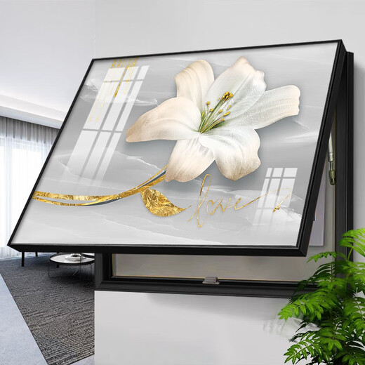 Tianxifu Medidor de medidor eléctrico Decoración Pintura Luz de lujo Caja de distribución de cubierta atmosférica Mural Mural Nordic Fresh Power Box Cover Pintura TXMG3271 40*30 Cubierta 32*25 Combinación de aluminio de plata mate Combinación de aluminio
