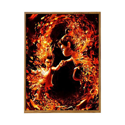 2025 new Nezha 2: The Demon Child's Naohai Digital Oil Painting DIY Ao Bing Hand-painted Filling and Coloring High-Precision Painting LL12127 40*50cm Thick solid wood inner frame + decorative outer frame