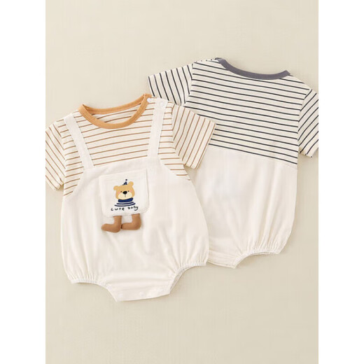 Balabala baby kurzärmelige kleidung sommer dünne baby junge sommer sommer mond neugeborene hauptmond krabbelanzug 6189 blau 66cm