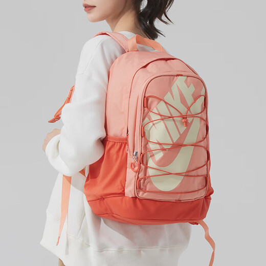 Nike (NIKE) backpack 2025 new backpack men's bag women's bag travel bag student schoolbag large capacity sports bag Coral Red HJ8200-844 48*34*22 cm