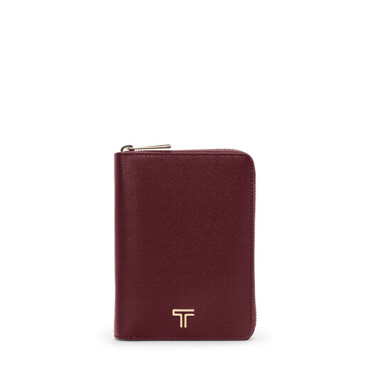 TUMI anti-theft passport bag for traveling abroad, business trip, wallet, card bag, gift business, 2025 new portable men's and women's luxury wine, exquisite wine red 6*4.5 inches/15*11.5 cm