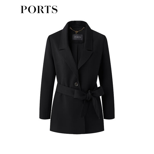 PORTS women's spring and summer new belted waist suit jacket LM8J031KWB029 black 2