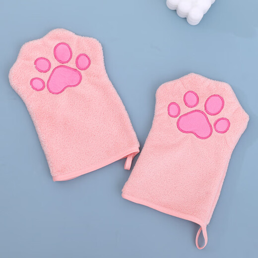 Pet towel glove type dog special quick-drying absorbent cleaning towel cat bath towel pet supplies gray 22*15cm (single pack)