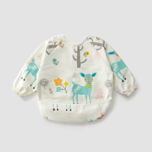 WELLBER baby eating smock, infant bib, children's waterproof painting reverse clothing, forest animal style 120/60
