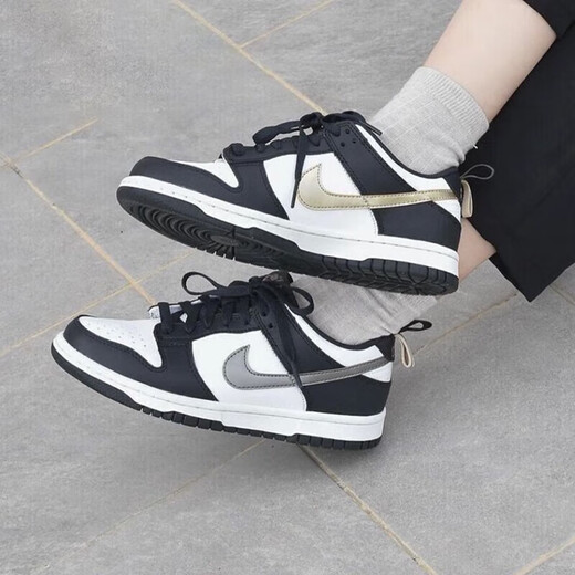 耐克（NIKE）官方板鞋Dunk Low 女鞋百搭低帮ins潮时尚休闲鞋滑板鞋 潮品 DH9764-001/金银logo 39