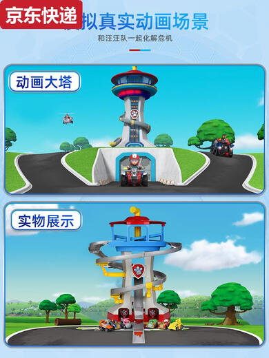 Das Cat Toy Watchtower Headquarters Base Watchtower Rescue Track Set Kindergeschenk 16795 Wachtturm -Strecken -Set enthält 6 Leichtmetallautos