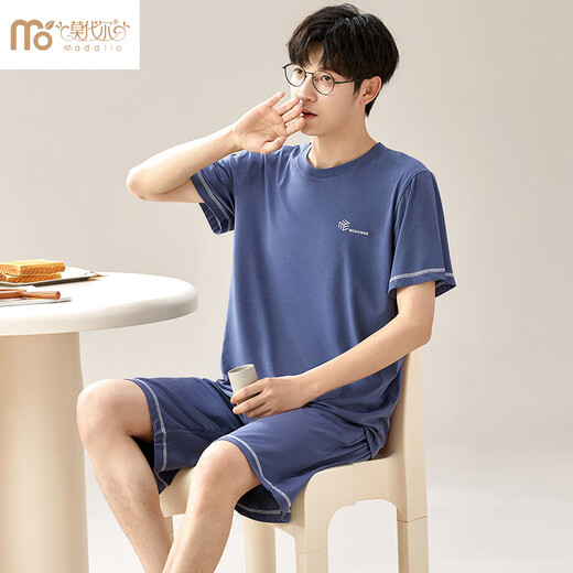 Yalu Men's Pyjamas Suit Shorts d'été Shorts minces de glace d'été. Home de grande taille décontractée soyeuse g [6624] Coquille de shorts modaux et respirant L [Recommandé 100-120 Jin [Jin est égal à 0,5 kg]]]
