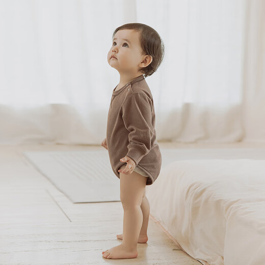 Good Bear baby clothes spring and autumn newborn long-sleeved one-piece bodysuits for men and women baby home base warm pajamas