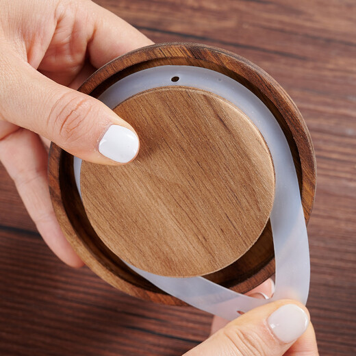 LeCali glass coffee powder sealed jar coffee bean storage jar portable food grade tea storage storage jar with spoon jar high borosilicate glass 800ml-with wooden spoon