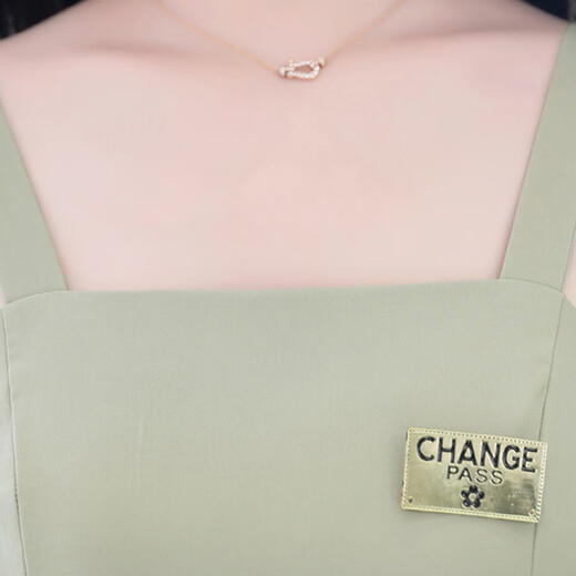 
OLJ light luxury brand dress for women 2025 summer new fashion slim temperament thin suspender two-piece skirt mustard green M