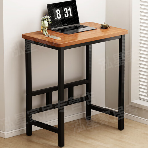 Yaoying computer desk small table home desk office desk simple study table narrow side table sweeping robot storage rack walnut color double beam reinforcement 40*60cm