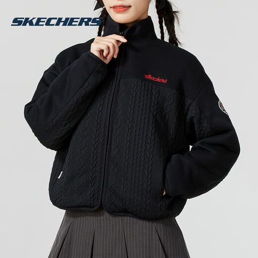 Куртка Skechers для женщин 2025 Весна и осенью новая стенд вязаная хлопковая рыбака модная теплой спортивный топ L125W083-0018 S /155 /80A