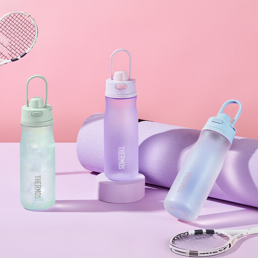 Thermos Tritan plastic summer sports water cup for men and women large capacity cup birthday gift TCSU black 780ml