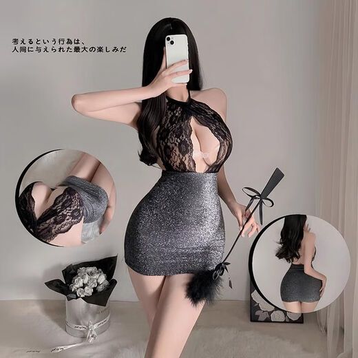 Albos de gran tamaño SEXY COLO COLO CELO PASIONES CALIENTES SECRETARIO HECHO LACE PAJAMAS FALDITA DE HIP GRIS