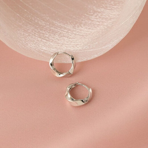 KZD Old Phoenix 999 Ear Hole Mobius Geometric Hoop Earrings Earrings Niche Silver Earrings 1 pair of storage box sterling silver earrings