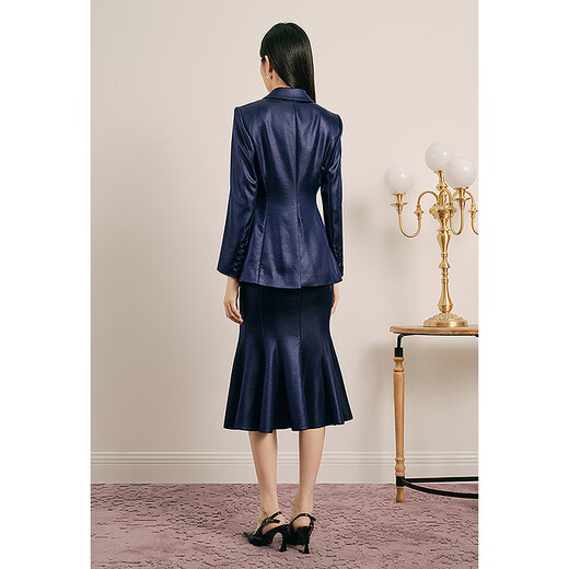 OBBLIGATO Origato spring midnight blue matte lapel collar one-button blazer midnight blue jacket S
