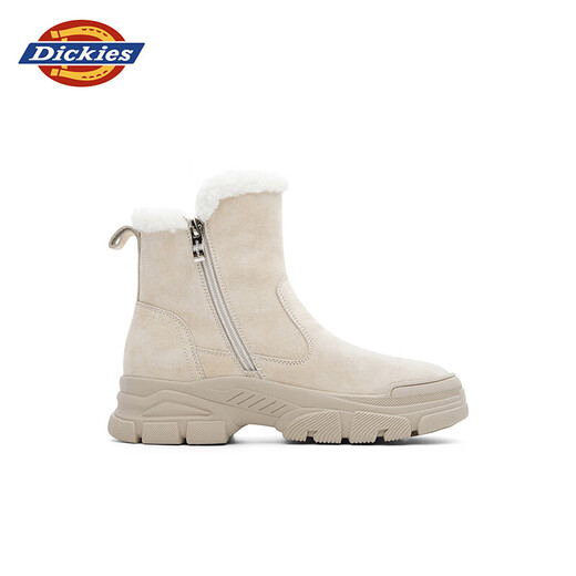 Dickies Botas de Nieve para Mujer Botas de Mujer Botas Cortas Gruesas de Terciopelo de Invierno Zapatos de algodón cálidos Botas Beige 37