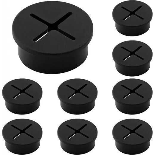 HENGCHAO desktop threading hole cover mobile phone counter dustproof wire hole plug small hole wire plug cross silicone hole black 20mm black (10 pieces)