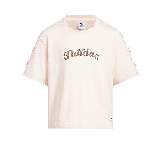 
Adidas (adidas) children's clothing girls T-shirt 25 summer 101 spot dog joint branded style embellished bow children's pure cotton short sleeve KG6626 KG6626 Miracle quartz 165 (tag 164)