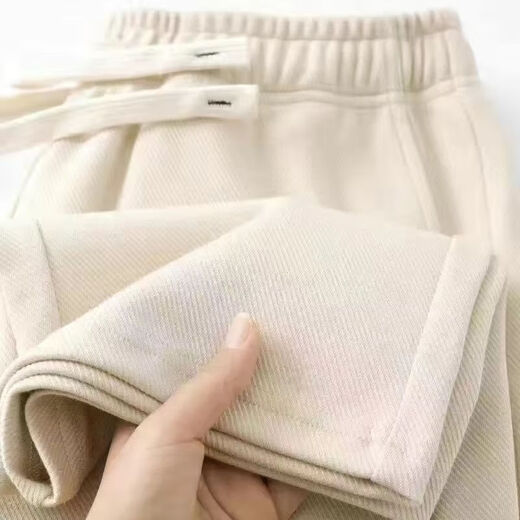 Twill straight casual pants men's autumn and winter fashion sports pants loose and versatile drapey wide-leg sweatpants men's spring and autumn black 2XL