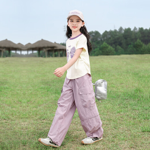 Yomi House Girls Casual Anzug Sommer 2025 Neue modische mittelgroße große Kinder Sommer Kinder Kurzarm Mädchen Arbeit Hosen Sommerkleidung