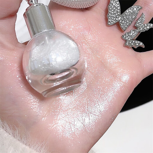 Braut Körper Glitzer Pulver glänzend Perle Haarschlüsselhalle Hals -Diamant -Spray -Glitzer -Kristallglitter Pulver hoher heller Blitz (1 Stück) Airbag -Spray -Glitter -Pulver 01# Moon Color Stern Blitz